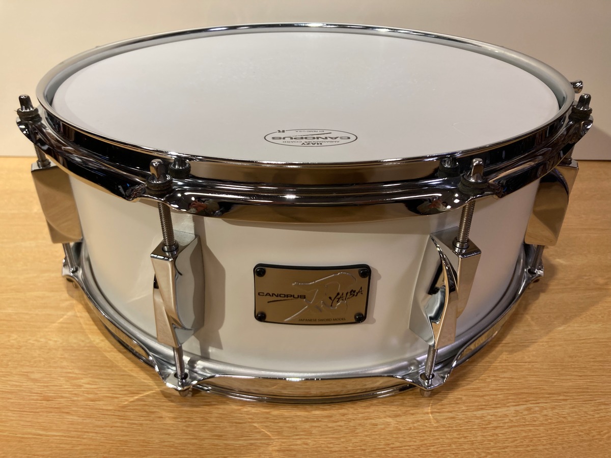 CANOPUS 刃II YAIBA Maple Snare Drum 14×5.5 JSM1455 / Matt White LQ
