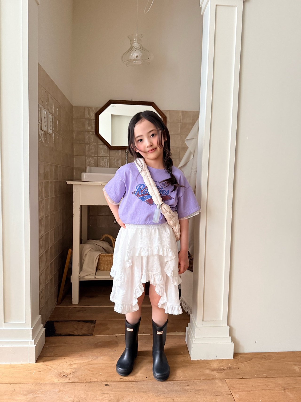 [COMMA] Asymmetrical Skirt (140/150) / [콤마] 언발스커트 (140/150)
