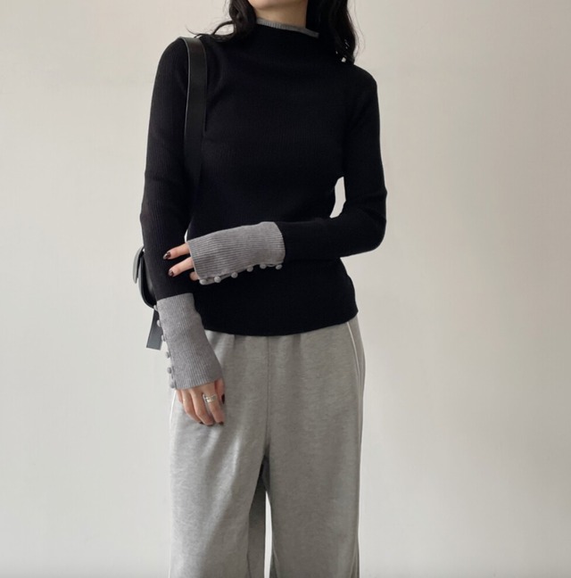 ナンバーミーTOKYO"CREW KNECK BY COLOR PULLOVER"BLACK