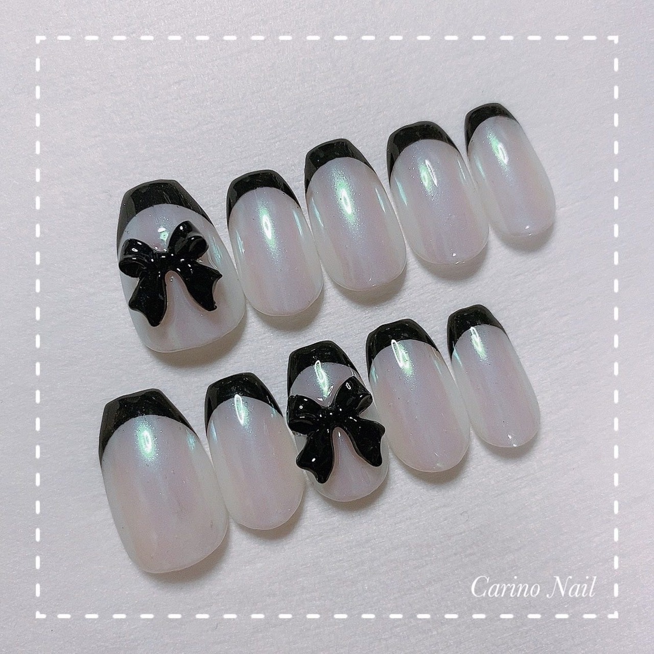 ブラックフレンチネイル | Carino Nail