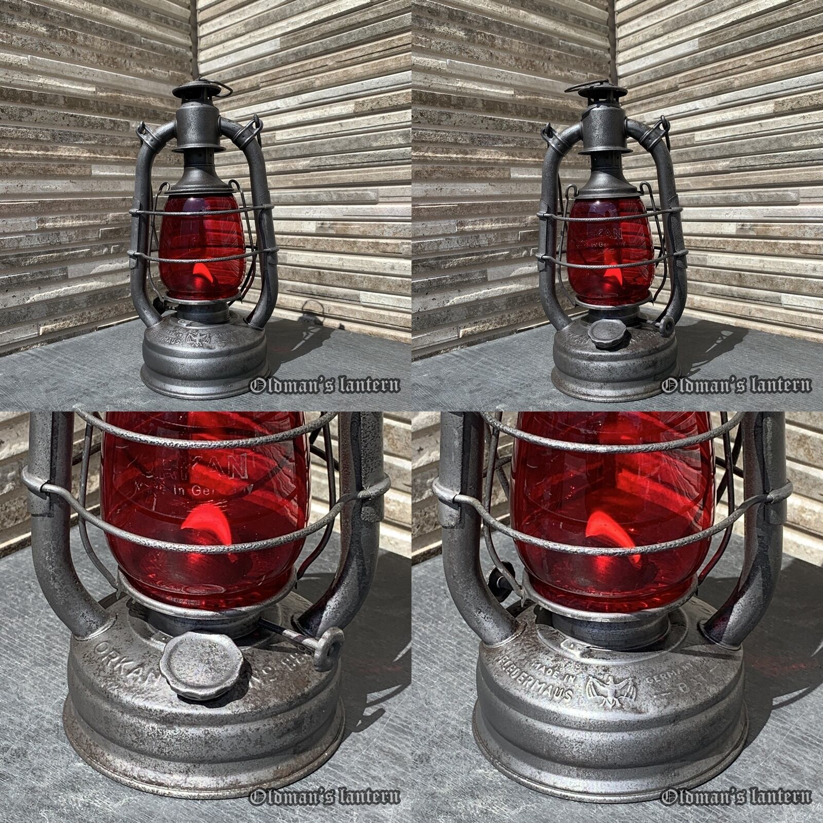 ORKAN 888 HASAG BAT (Stübgen) FLEDERMAUS red glass | Oldman's lantern