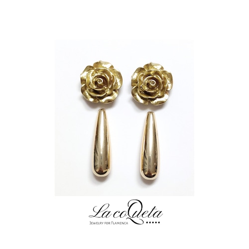 【ご予約品】シンプルフラメンコピアス/イヤリング（ゴールド）