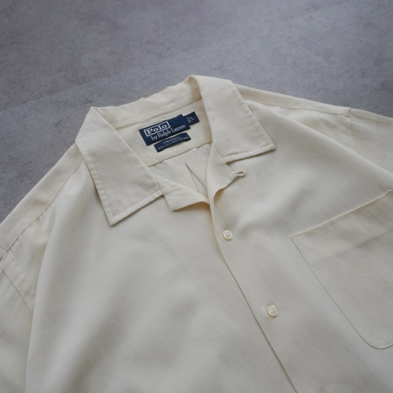 Polo by Ralph Lauren "CALDWELL" open collar shirt Silk Cotton [L] 古着 - 3