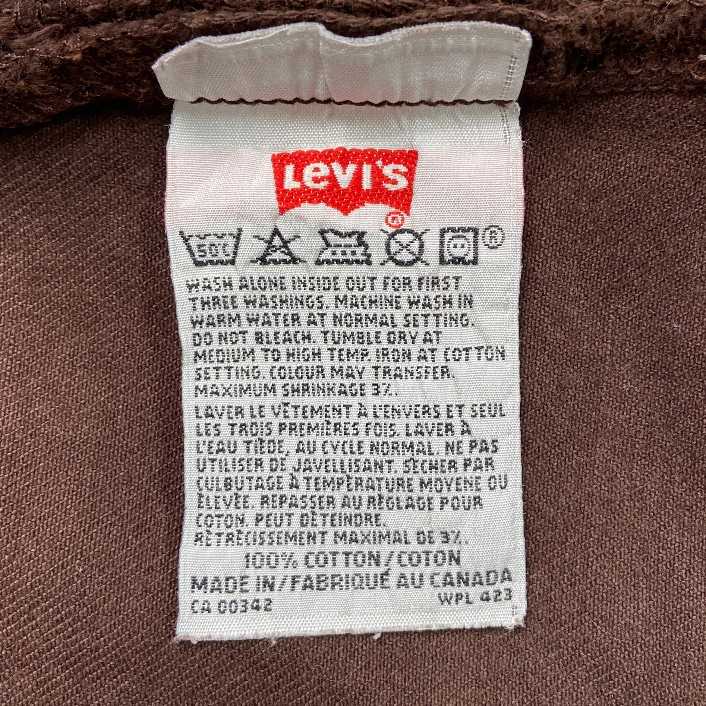 90年代 カナダ製 Levi's リーバイス 501 ストレート ブラウン デニム