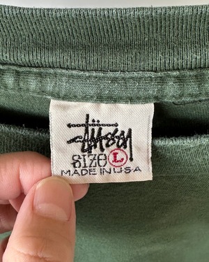 -Stussy- Vintage 90s L Print T-Shirt made in USA