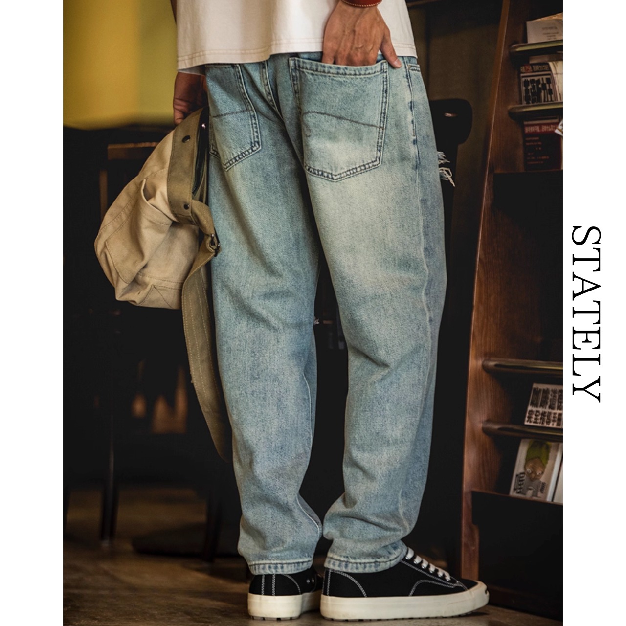 Vintageルーズ ダメージ Denim_B21・画像4