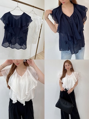 シアーフリルブラウス ¥5,800+tax