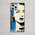 受注生産 iPhoneケース 青いリップの人物ZINEコラージュ｜ZINE風 ZINE026B