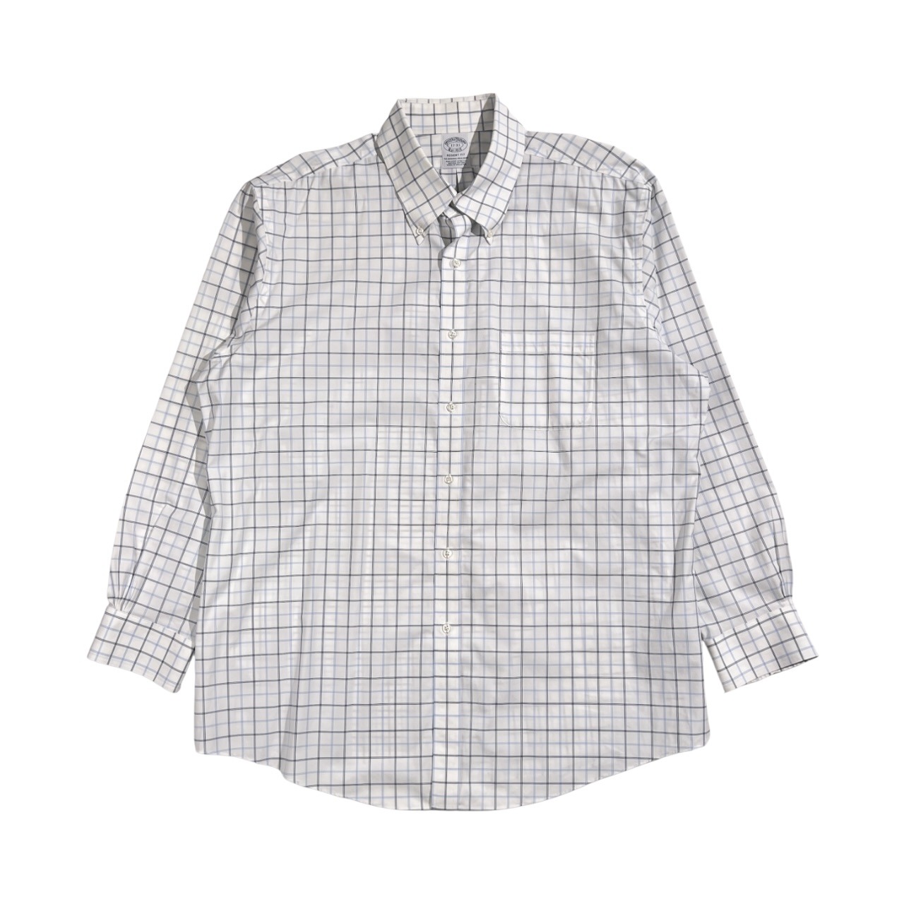 Brooks Brothers ブルックスブラザーズ REGENT FIT ノンアイロン チェック BD ボタンダウン 長袖 ワイシャツ ドレスシャツ 17-33 /ホワイト系 メンズ