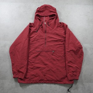 90s LANDS'END Nylon Anorak "made in USA" Brick Red XL 古着