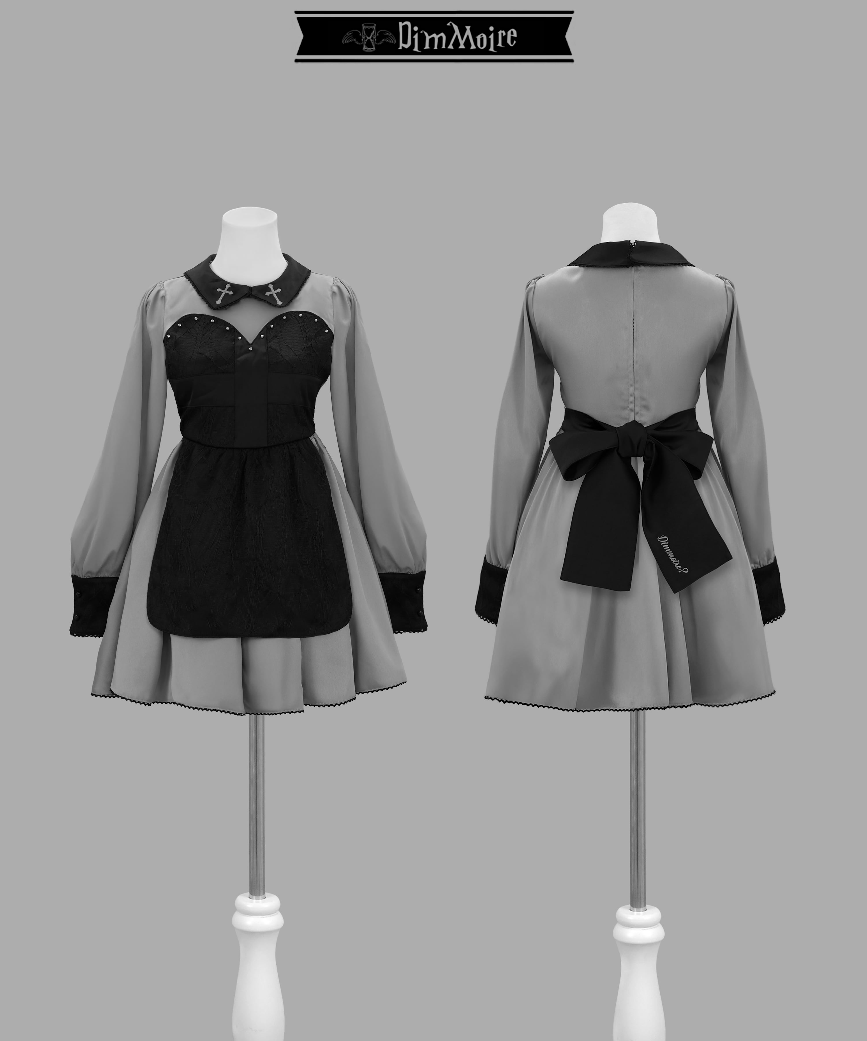 DimMoire フリルに埋もれて見る悪夢ドレス Black×White Dress 