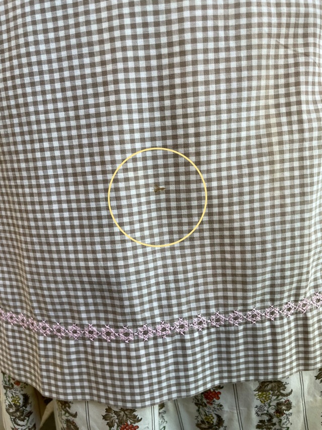 50's 60's vintage gingham check brown apron