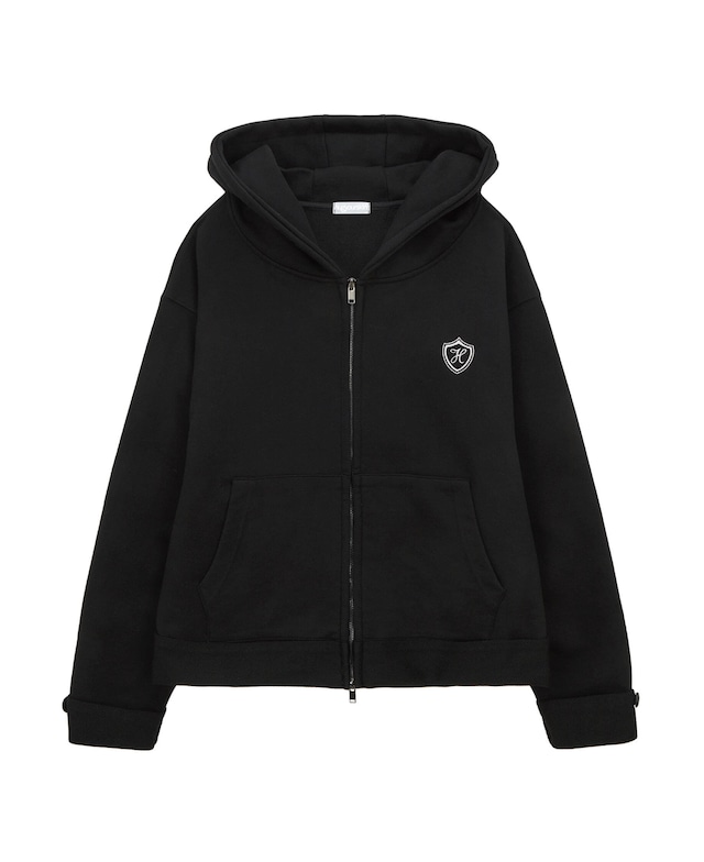 [hug your skin] School hoodie zip-up (black) 正規品 韓国ブランド 韓国ファッション 韓国代行 日本 店舗 hugyourskin hug ハグユアスキン