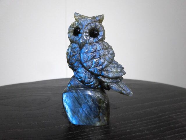 福を呼ぶ【送料無料】【高品質】ラブラドライトふくろう　no.2