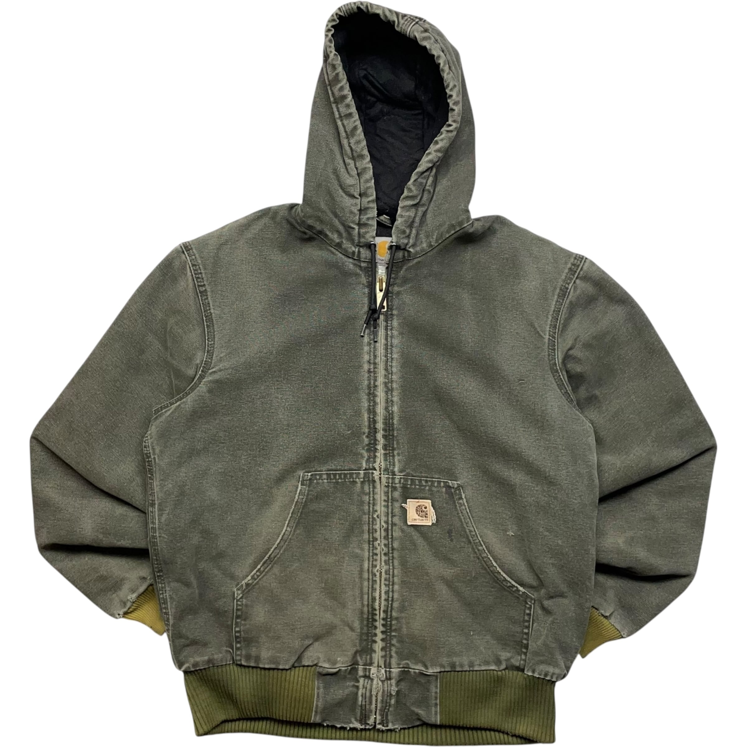 《S》 Carhartt カーハート アクティブジャケット ワークジャケット 色落ち ハチノス モスグリーン no.9013