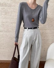 Simple round neck T-shirt　T20204