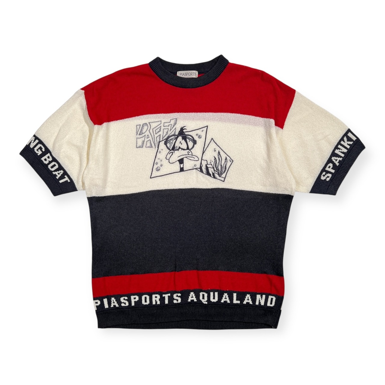PIA SPORTS ピアスポーツ × ルーニーテューンズ ダフィーダック 半袖 サマー ニットセーター サイズ 3 /日本製/ライカ/メンズ