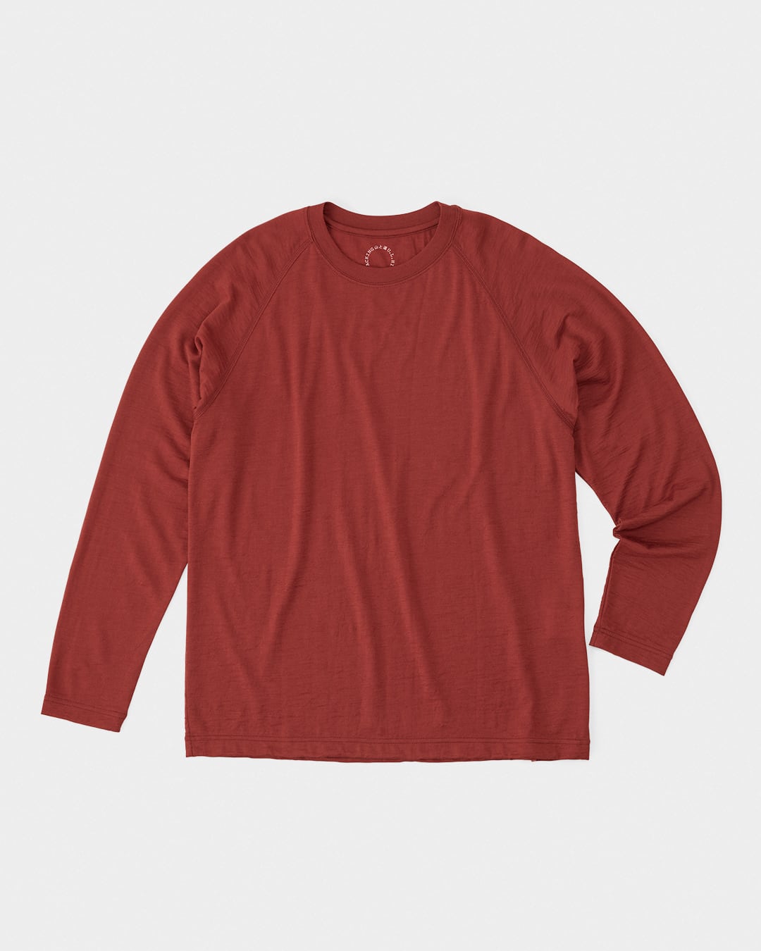 山と道 / 100% Light Merino Long Sleeve - Unisex #Brick Red