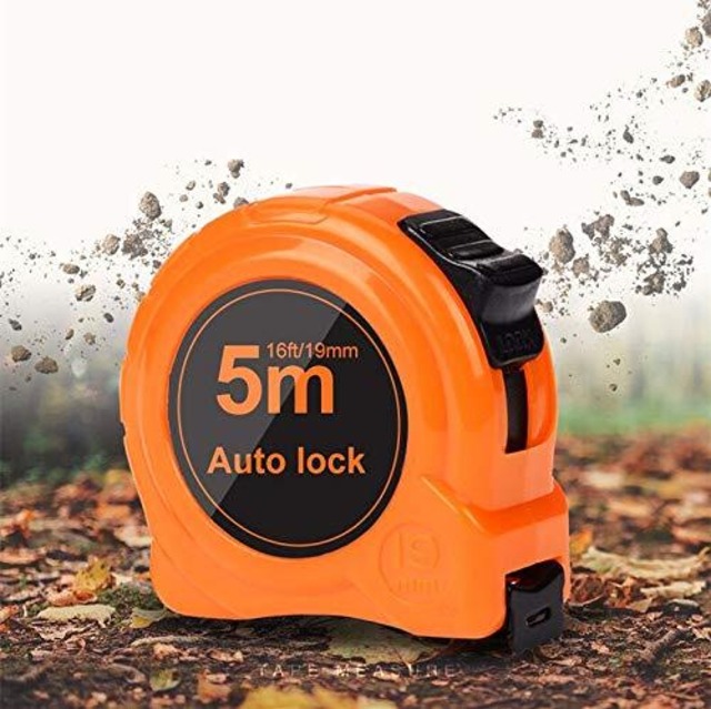 メジャー 巻き尺 コンベックス 巻尺 5m スケール 作業工具 ナイロンコーティング 距離測定器 目盛り 見やすい diy 大工道具 (幅19mm*長さ5M)