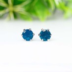 ネオンブルーアパタイト・ピアス 5mm(1ペア)No.2
