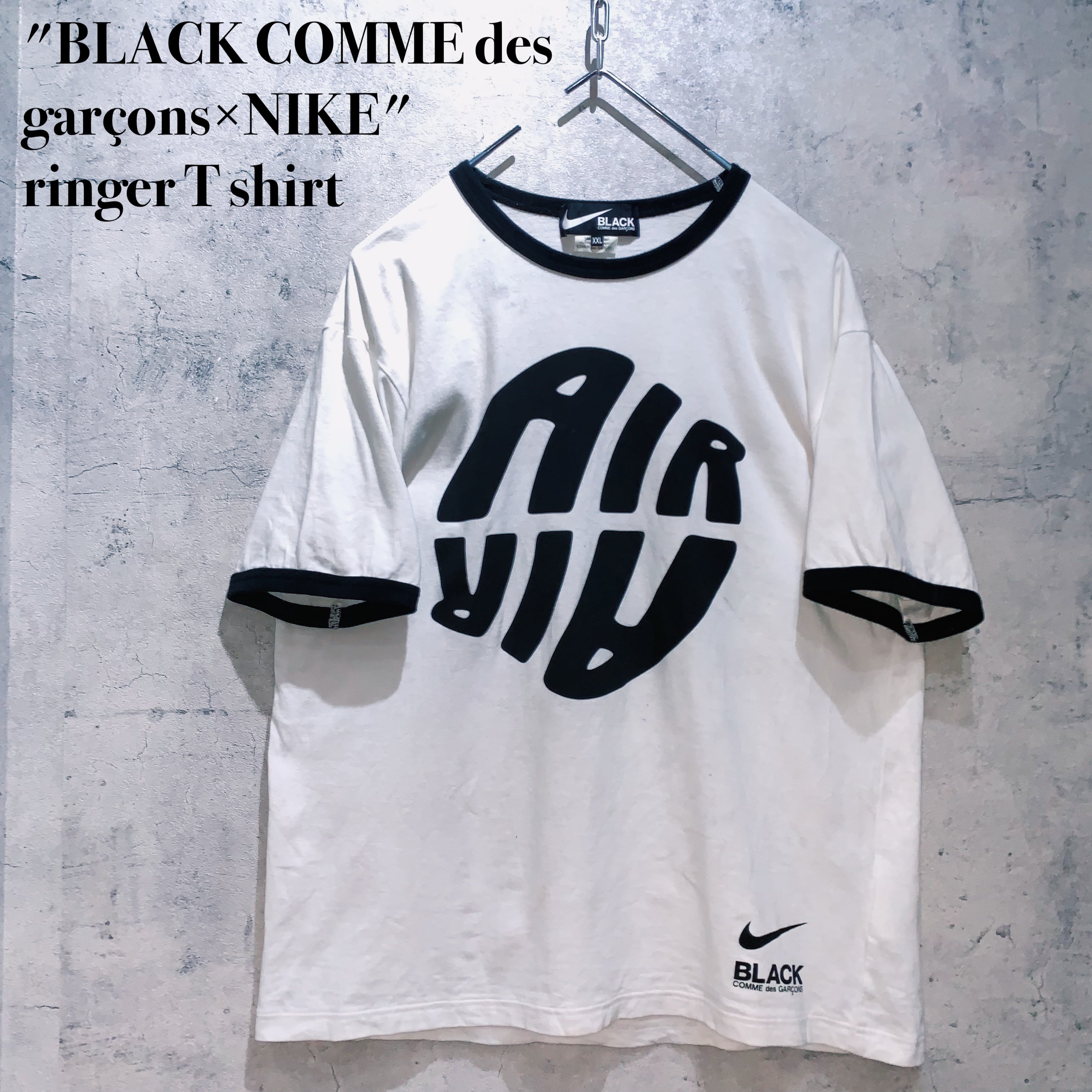 NIKEコラボレーションプリント リンガーTシャツ　コムデギャルソン　black