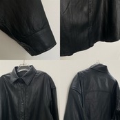 Eco leather over shirt JK/black