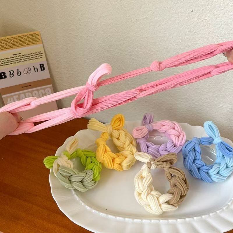 ☆送料無料☆キッズ ヘアゴム カラフル 編み込み ハイポニーテール 髪