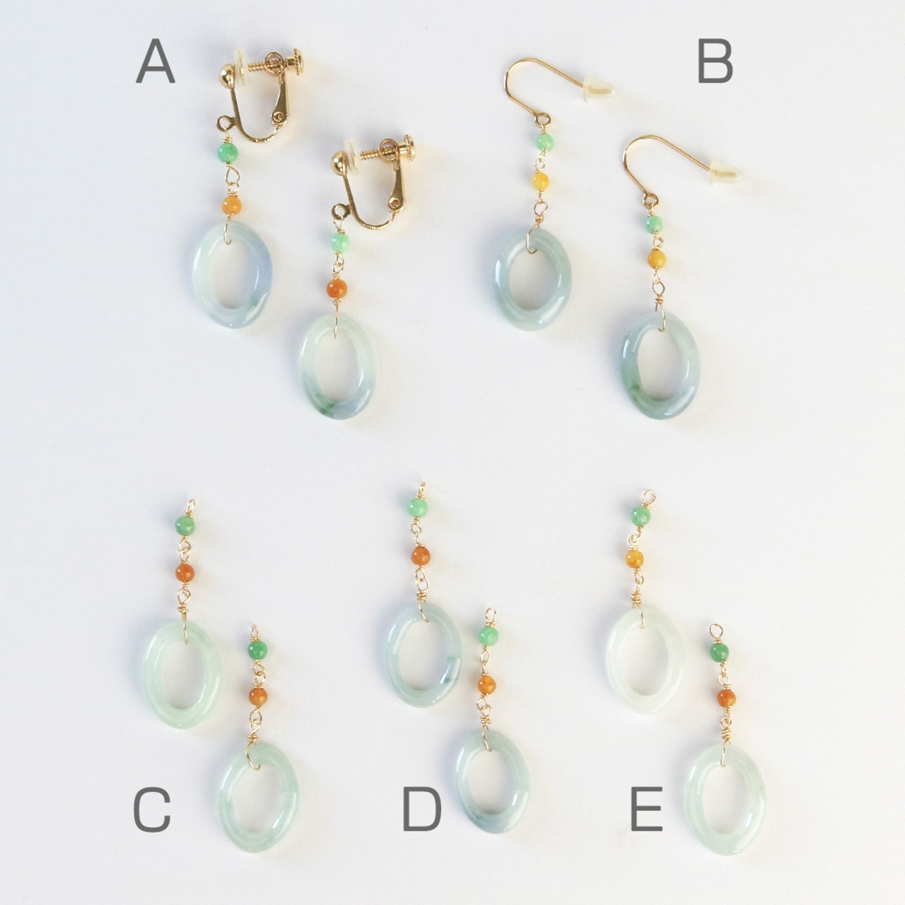 大人かわいくなれる翡翠ピアス A貨翡翠 jd_mm1001_pi