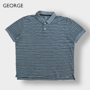 【GEORGE】ポロシャツ ボーダー XL ビッグサイズ 半袖 US古着