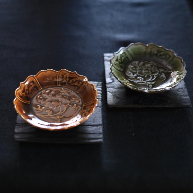 AS　草花輪花小皿