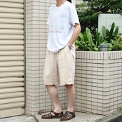 BOHIO linen 2tuck slacks shorts