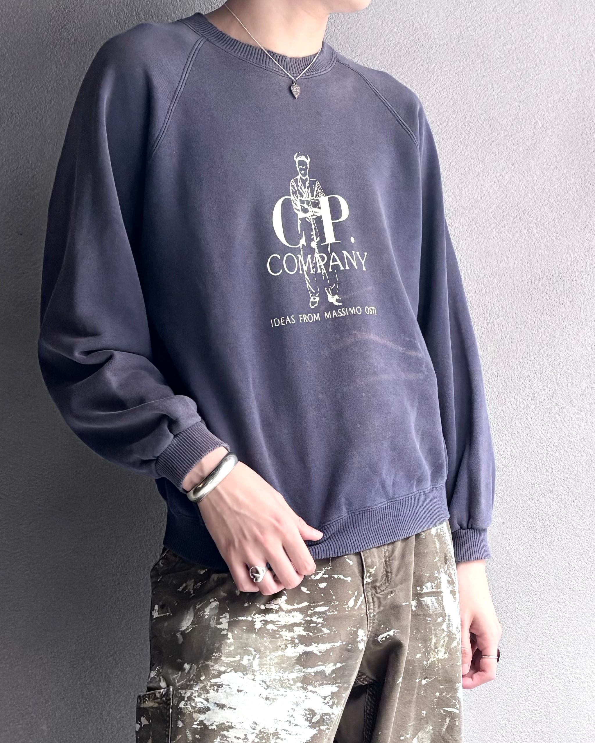 90s C.P. Company】“Osti Man” print faded sweat | used.memento