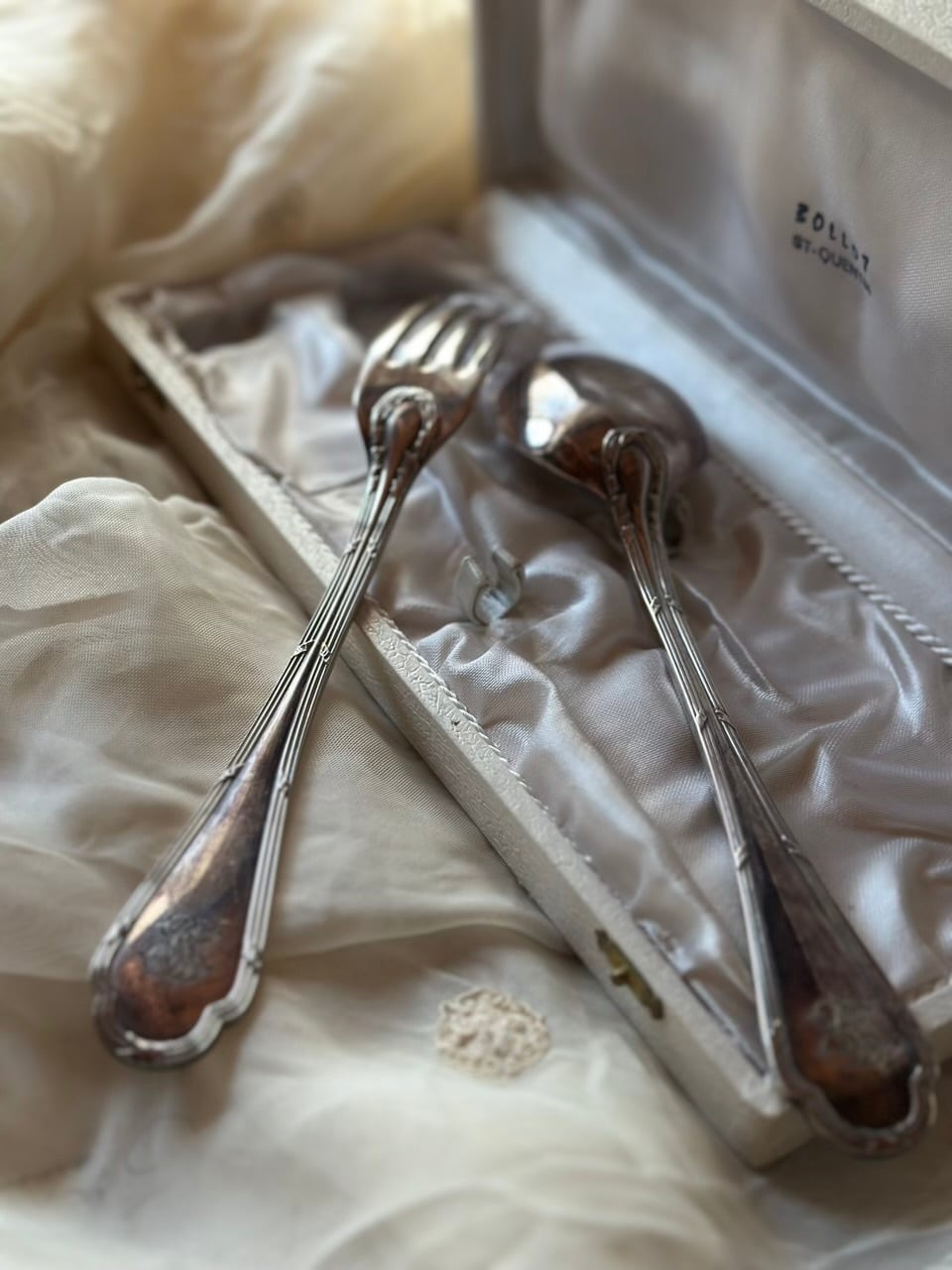 純銀プレート ディナーカトラリーセット 21cm 箱付き | Brocante de La