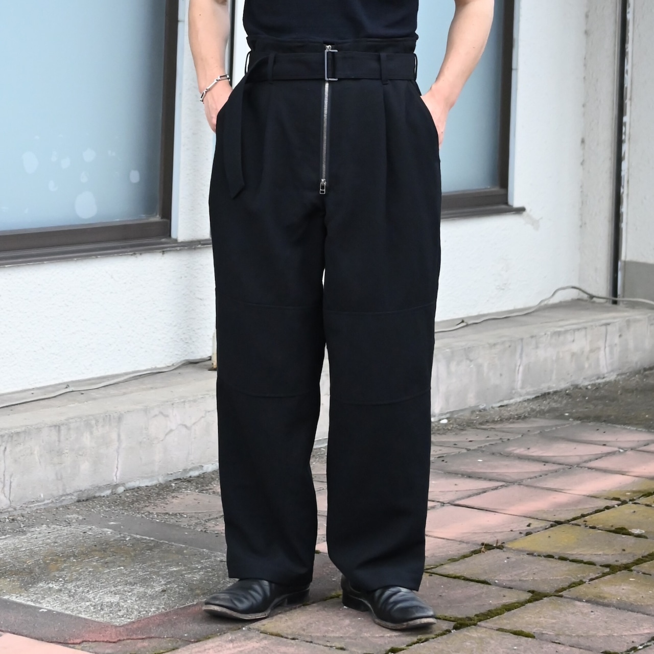 山内 / ウォッシュドウールリネンツイル・ツナギパンツ