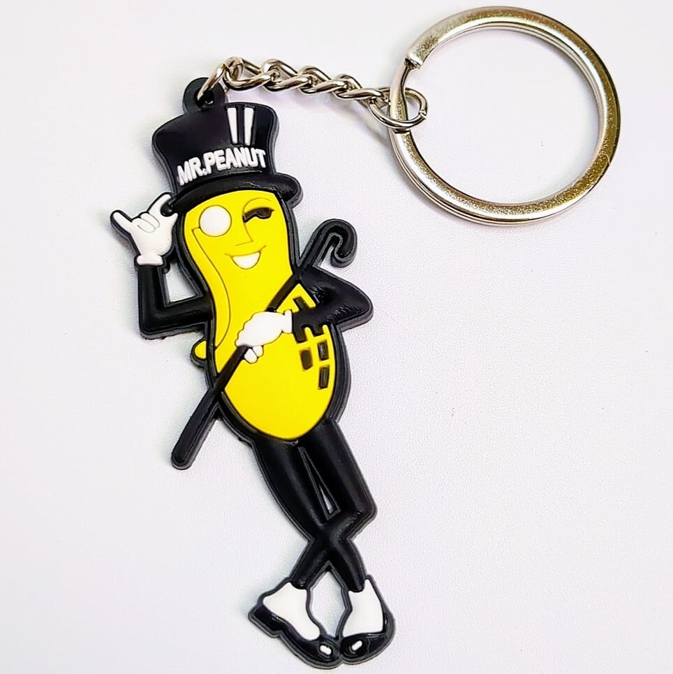 送料無料! ★ラバーキーホルダー★ 【Mr. Peanut(ミスターピーナッツ)】 〚アメリカン雑貨 アメトイ〛