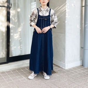 Denim salopette skirt