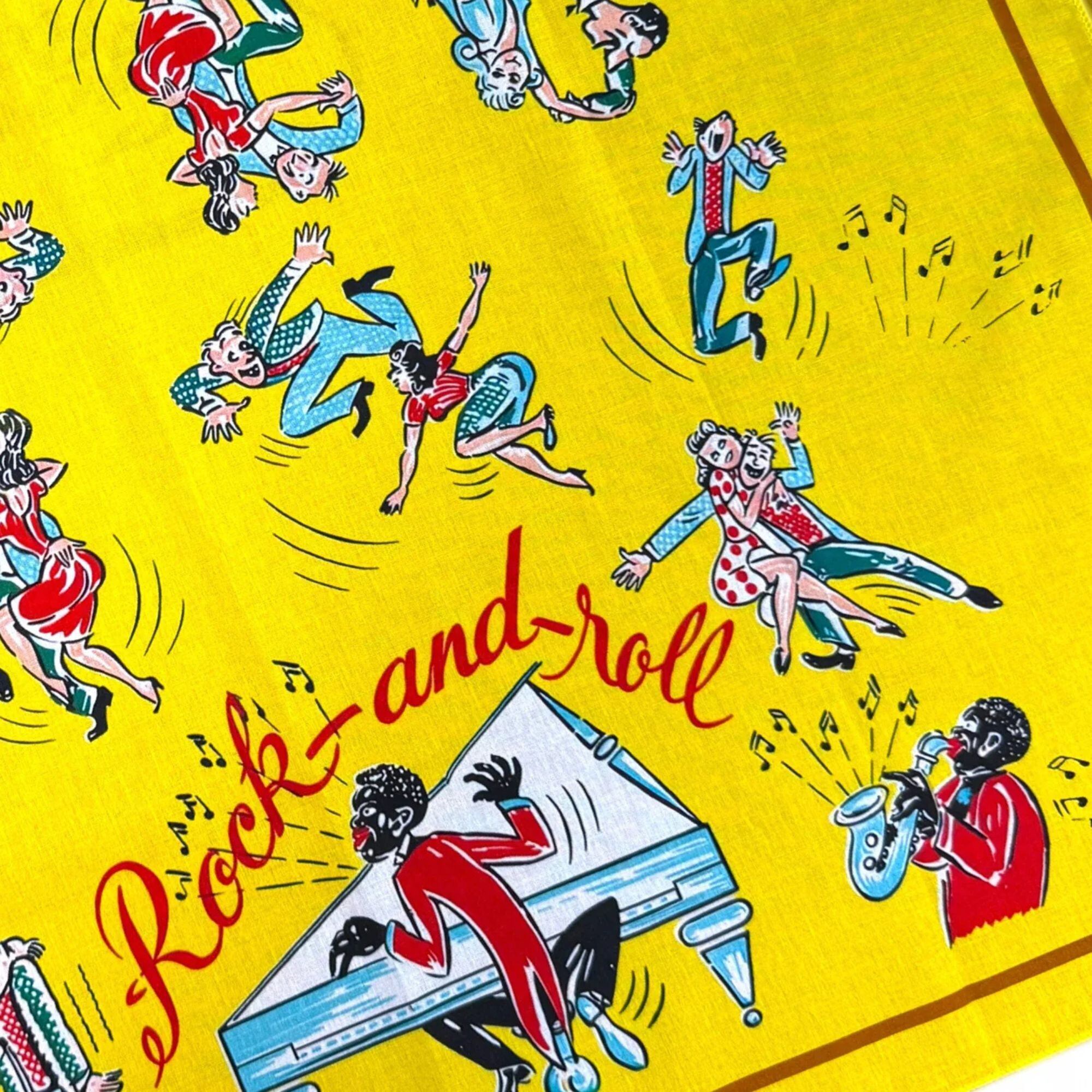 ヴィンテージスタイルバンダナ Rock and Roll GOOD ROCKIN' ロカビリー