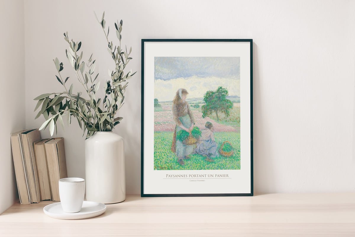 カミーユ・ピサロ 籠を運ぶ農婦 アートポスター 風景画 名画 絵画