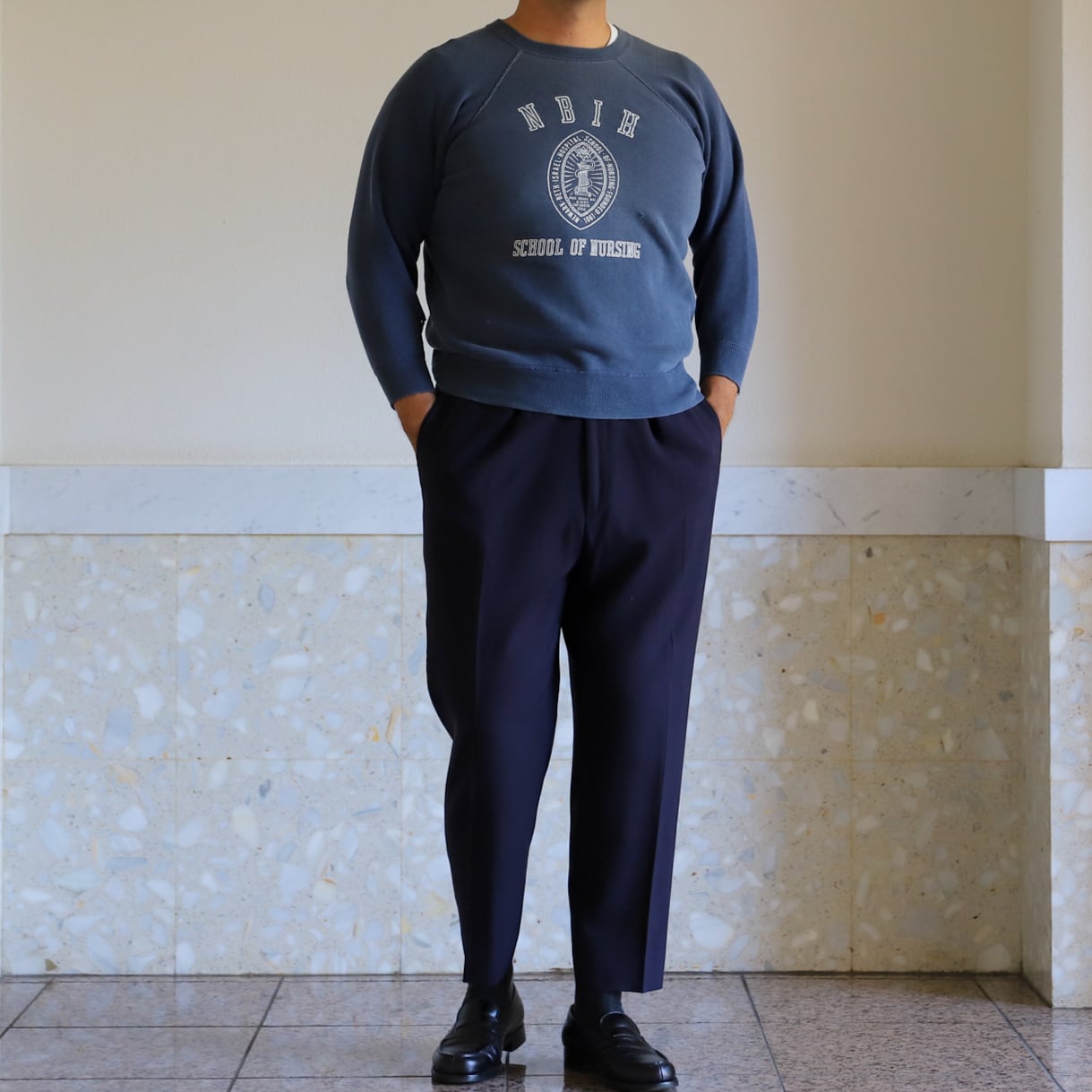60s スウェット ネイビー big size