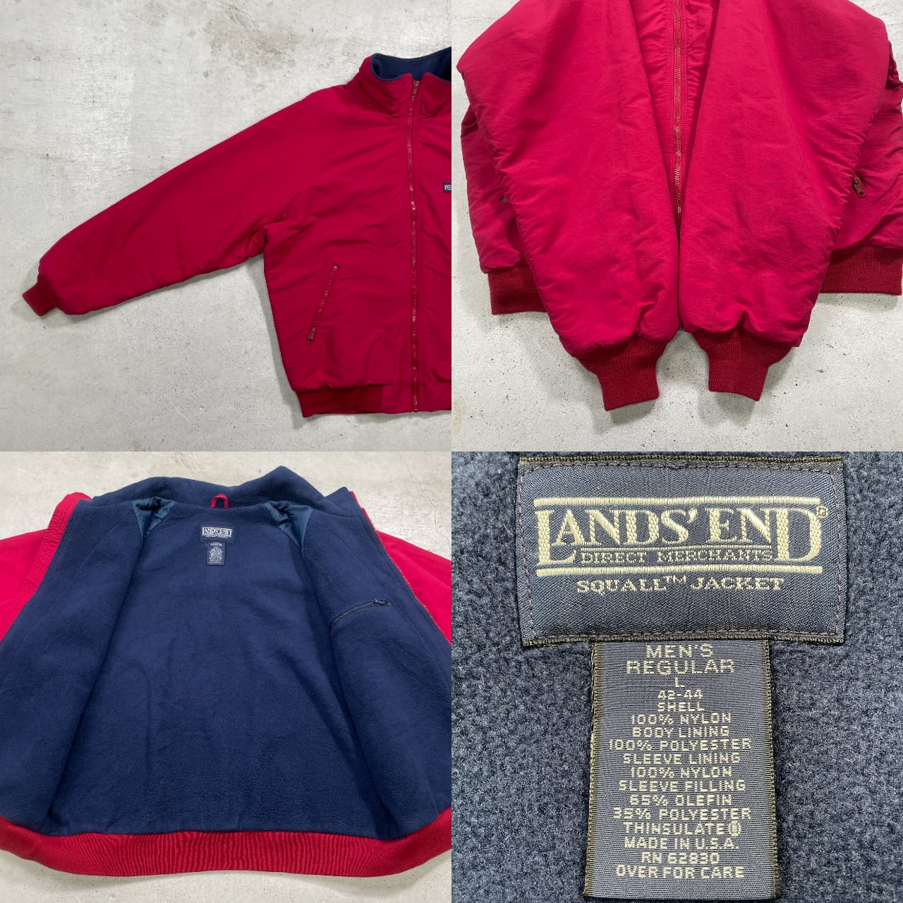 90年代 USA製 LANDS' END ランズエンド SQUALL JACKET シェル 90年代 USA製 LANDS' END ランズエンド SQUALL JACKET シェル