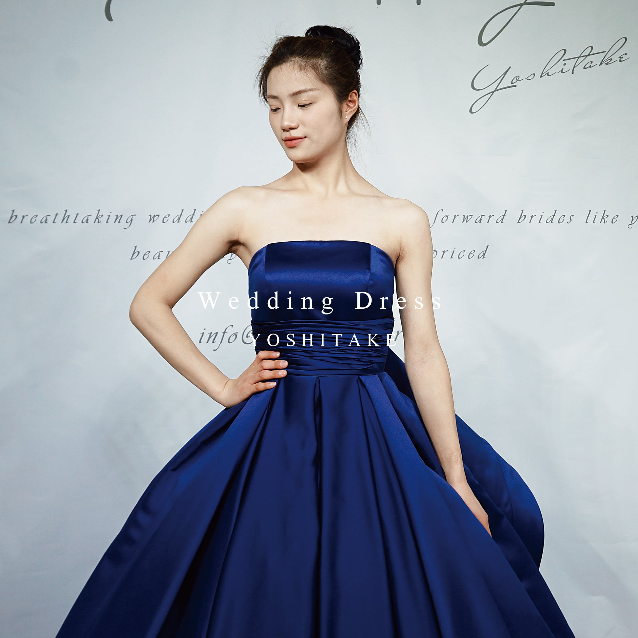 ウェディングドレス ブルー（パニエ付き！） オーダー制作】ウエディングドレス(無料パニエ) ウエディング