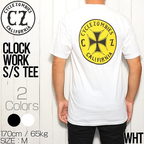 半袖Tシャツ バックプリント Cycle Zombies サイクルゾンビーズ CLOCK WORK S/S TEE CZ-MTSS-020BLKL