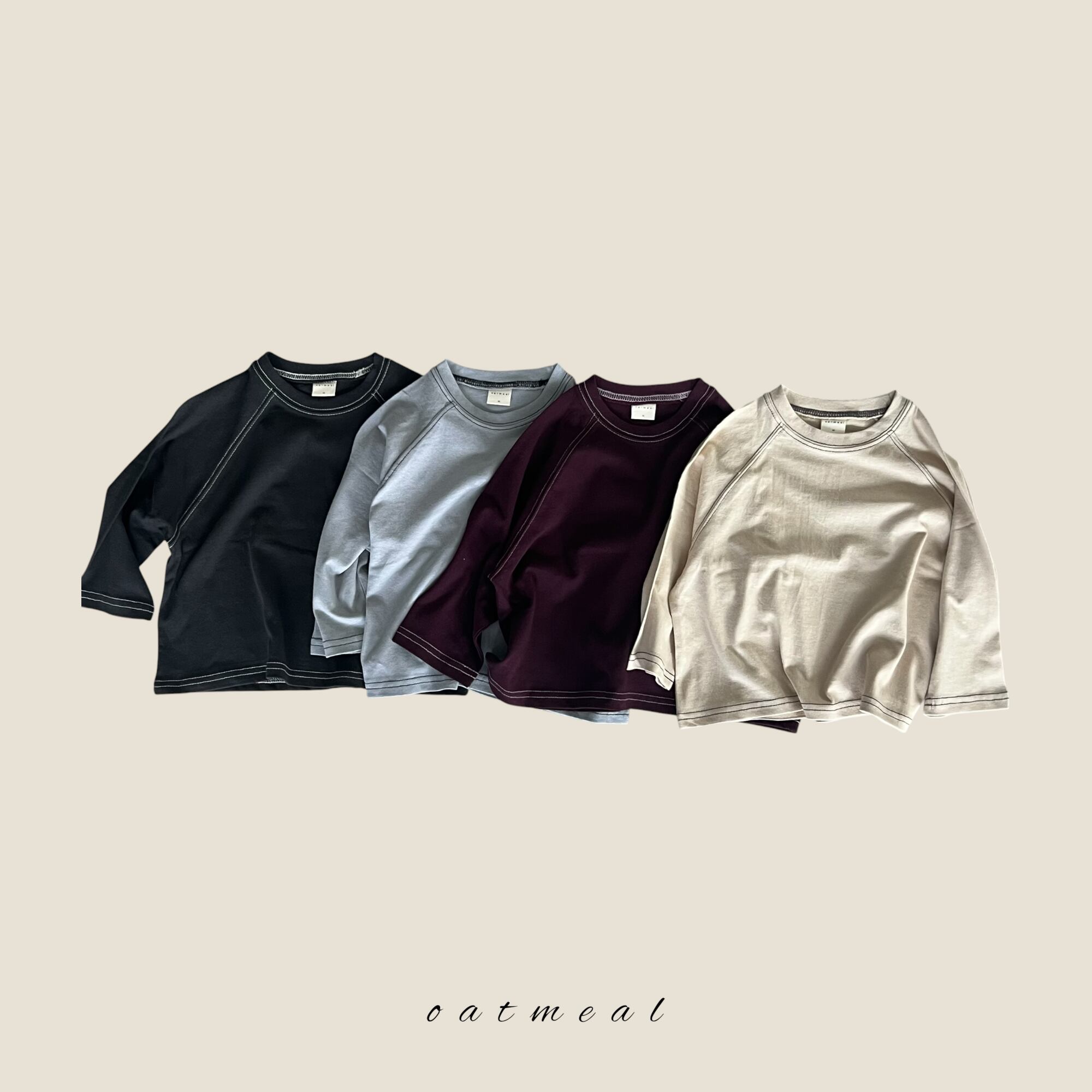 stitch nagrang tee【oatmeal】※9月中旬〜下旬発送予定
