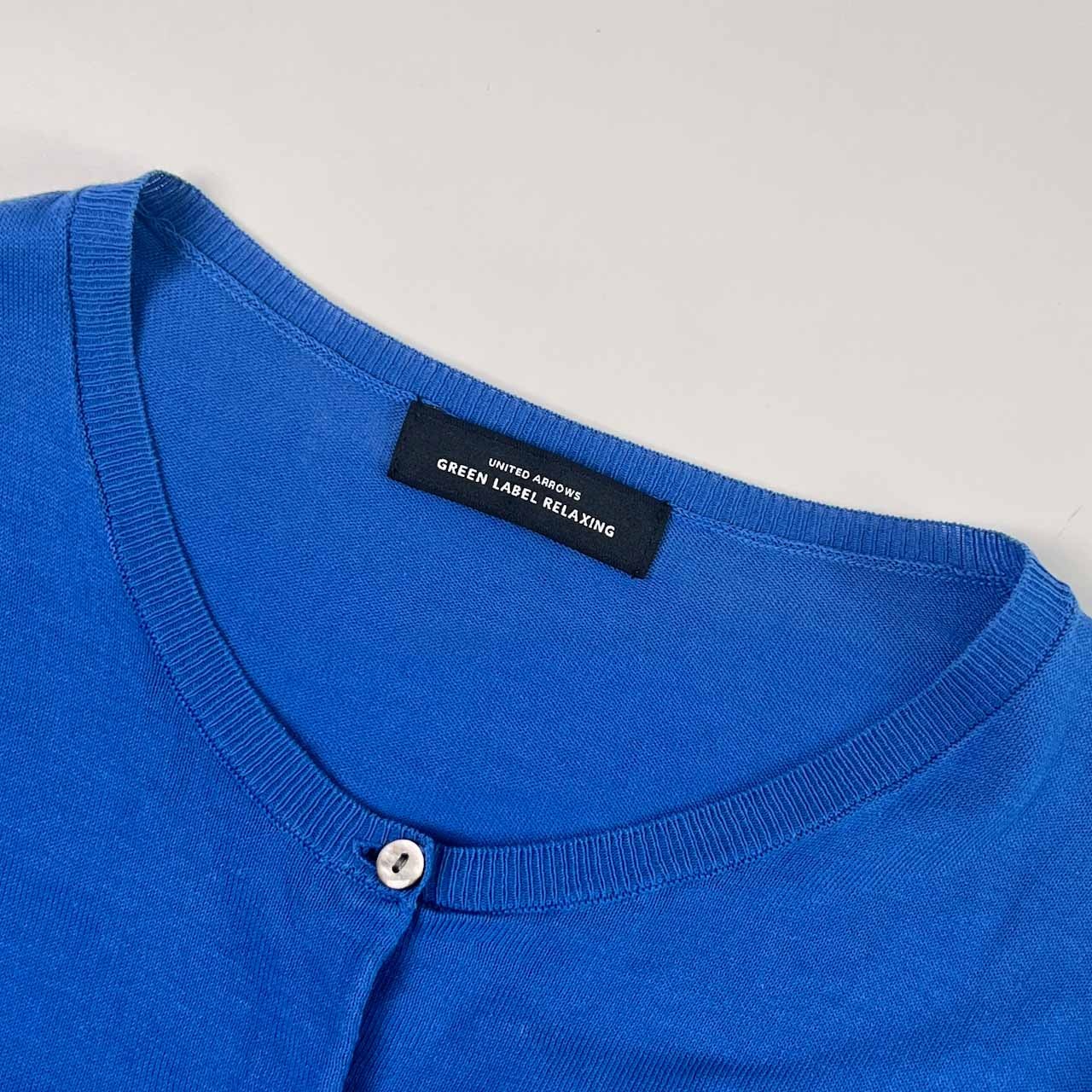 GREEN LABEL RELAXING グリーンレーベルリラクシング コットン 半袖 サマーニット カーディガン/ブルー レディース UNITED ARROWS