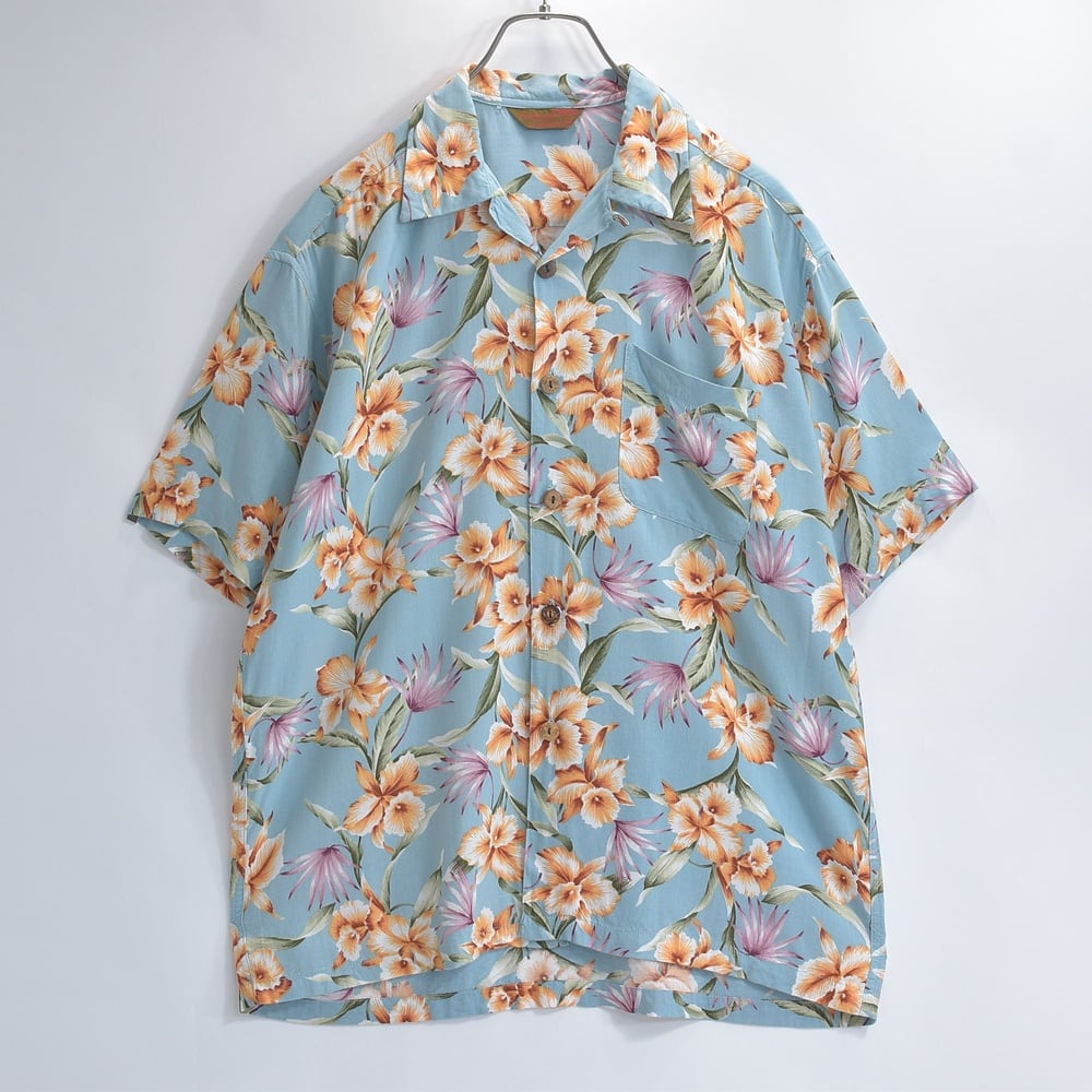90s～ Kalaupapa カラウパパ ボタニカルパターン オープンカラー 総柄