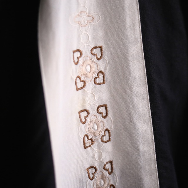 "刺繍" switching embroidery design XXX super big h/s shirt