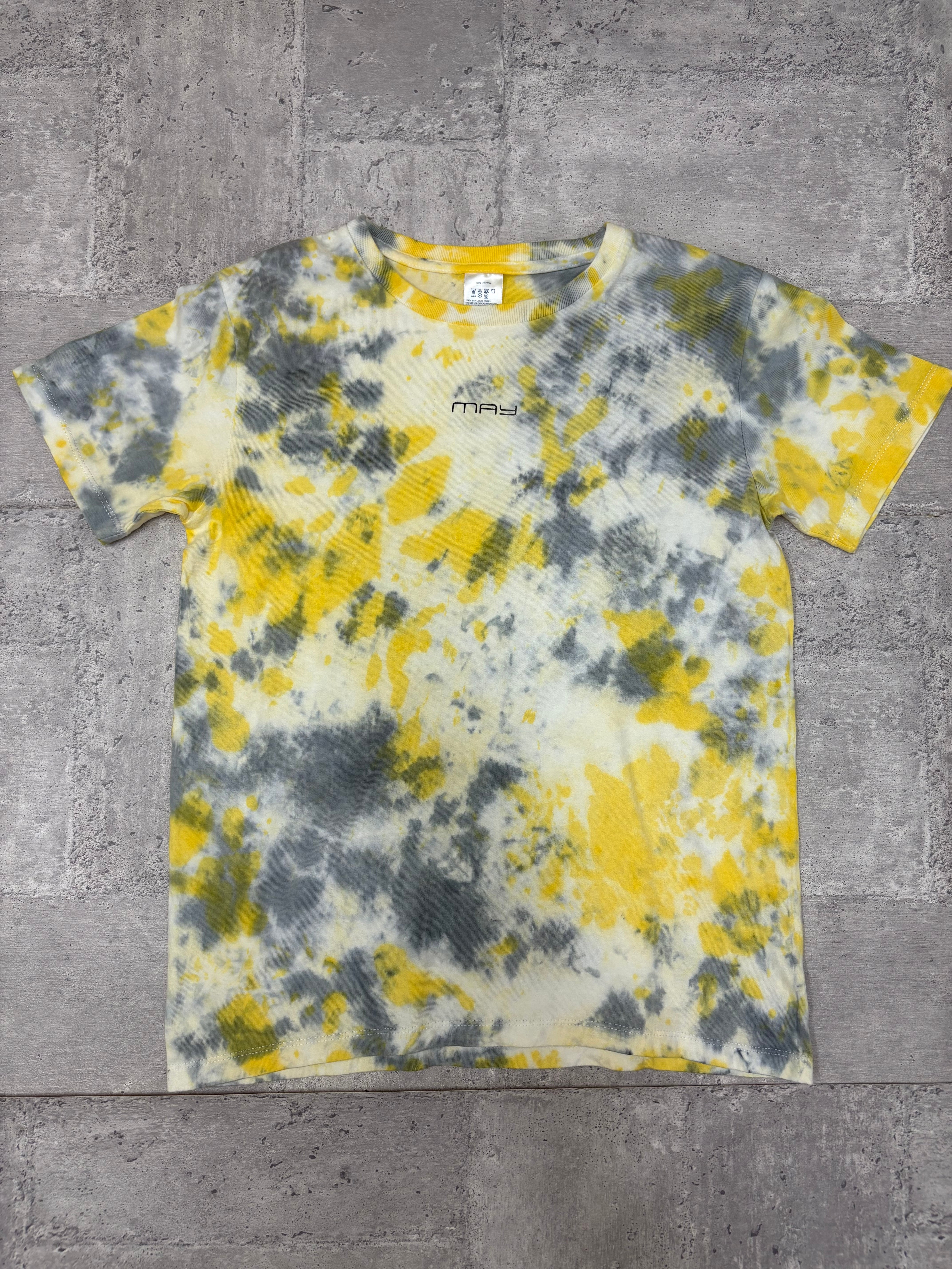Tops】タイダイTシャツ グレー×イエローレディース | MAY