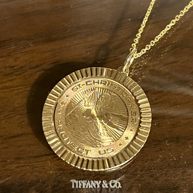 VINTAGE TIFFANY & CO. "ST CHRISTOPHER" Large Medal Necklace 14K Gold | ヴィンテージ ティファニー "セント クリストファー" ラージ メダル ネックレス 14K ゴールド