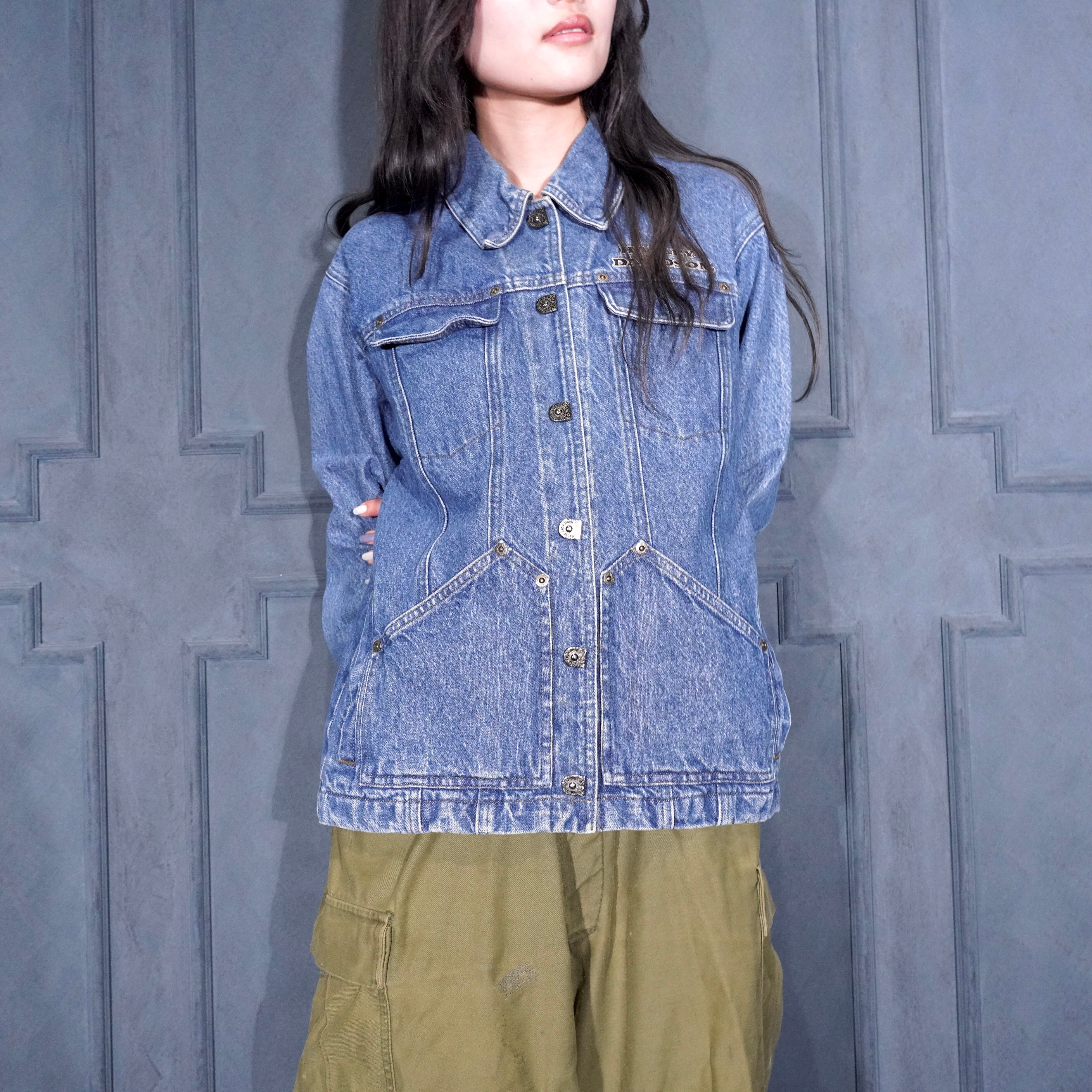 90's〜00's USA VINTAGE HARLEY DAVIDSON LOGO PRINT DESIGN DENIM