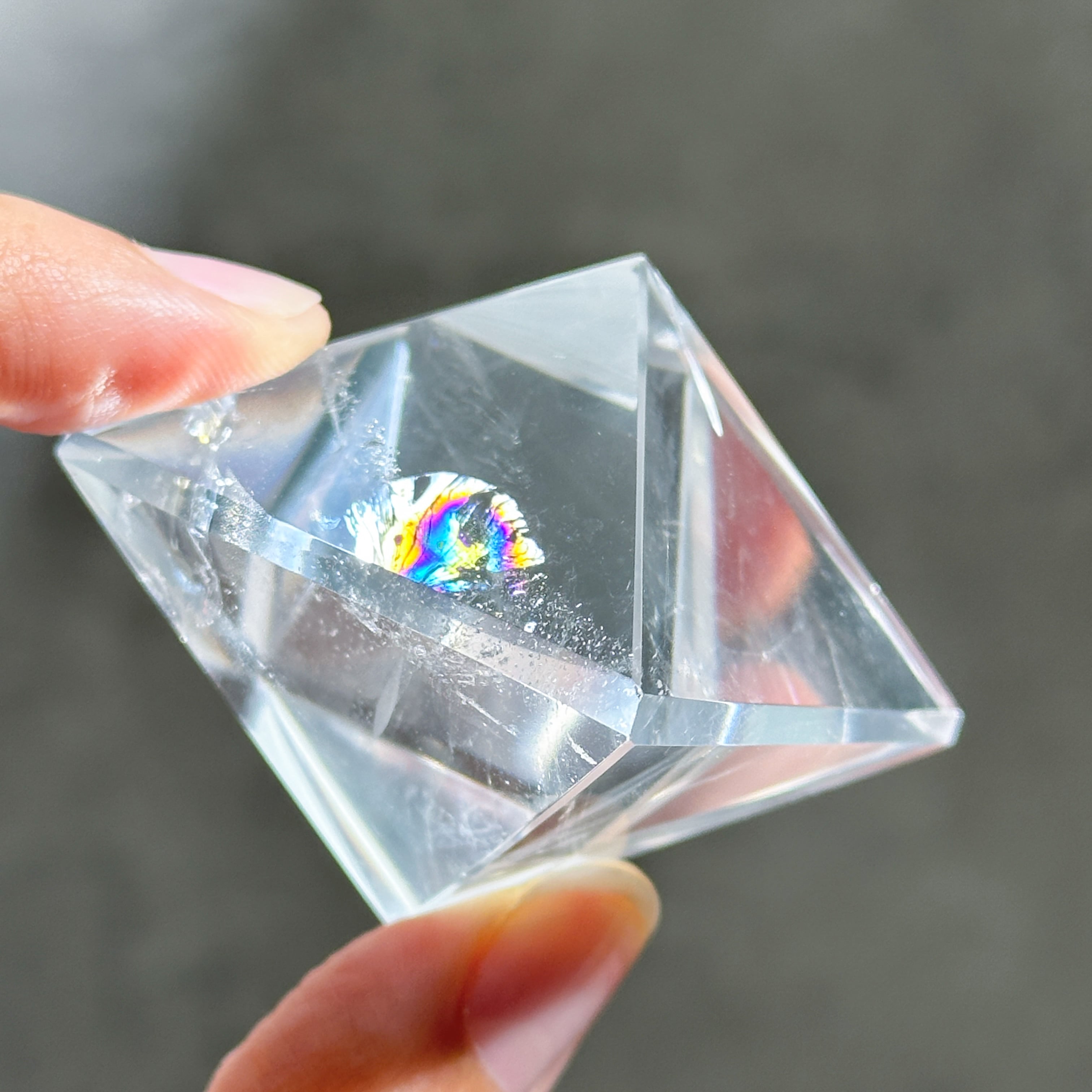 クリアクォーツ ムーン ミナスジェライス産クリアクォーツ 正八面体01◇ Clear Quartz